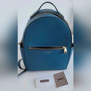 Henri Bendel New York Leather Backpack Blue Turquoise